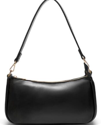 Vintage Style Vegan Leather Shoulder Tote Purse with Zip Closure