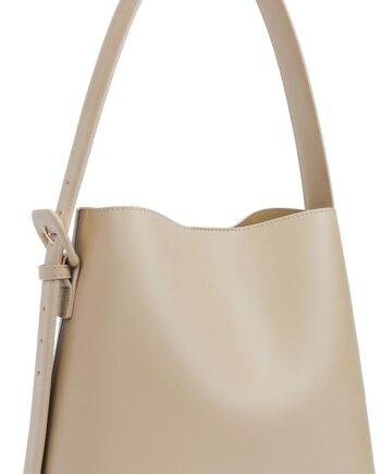 Bucket Bag Vegan Leather Shoulder  for Women Trendy Adjustable Strap