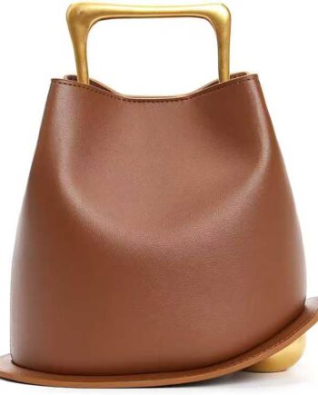 Women’s PU Leather Bucket Handbag Crossbody Shoulder Purse with Top Handle Design