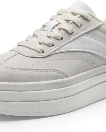 Platform Sneakers Lace-Up Comfortable Casual Walking Shoes