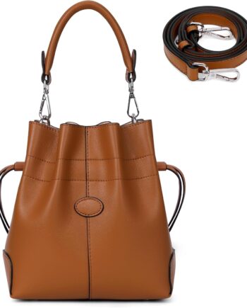 Bucket Bag for Women Trendy Crossbody Shoulder  and Handbags Leather Tote Bag   Drawstring Bucket Bag